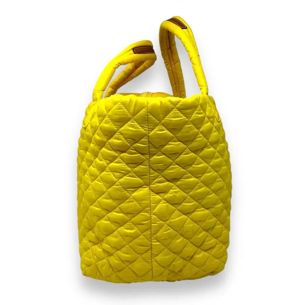 MZ Wallace Metro Tote Mini Quilted Travel Bag Sunflower Yellow Nylon Leather
